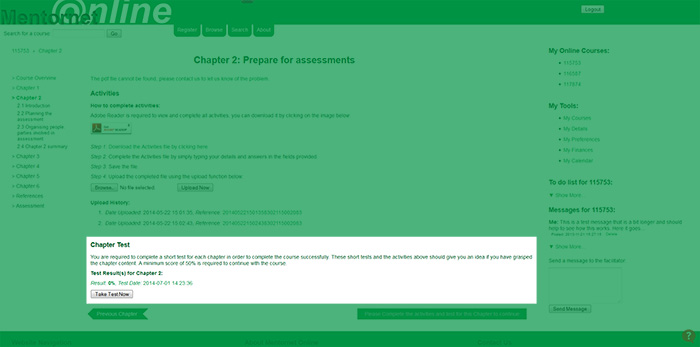 Chapter Test Area